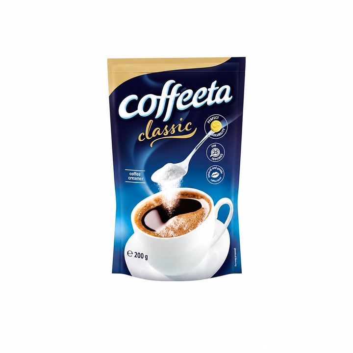 Coffeeta Classic 200g sobre fondo blanco